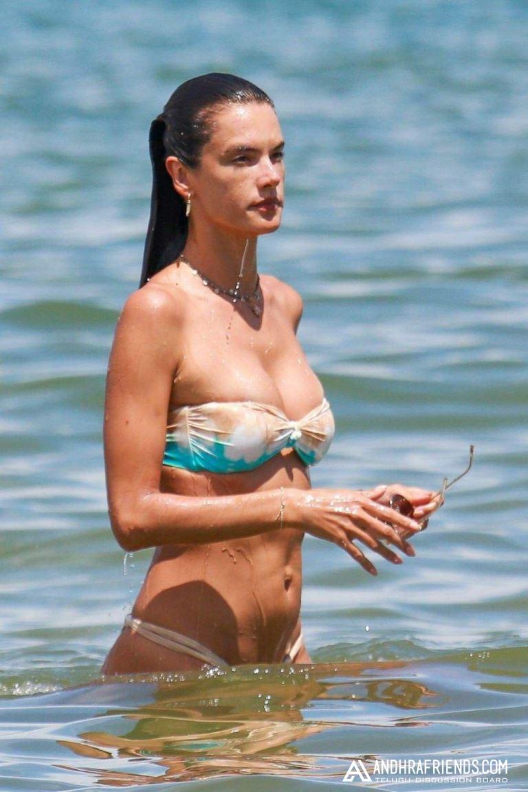 Alessandra Ambrosio Hot in Beach Bikini Photos