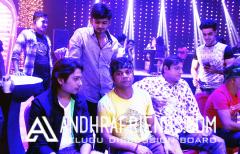 Sidhant Singh, Rajpal Yadav, Manoj Joshi & Sanjay Mishra at on location event of film 'Hume Toh Loot Liya' title track was held recently at RDL Studio, Naigaon..JPG