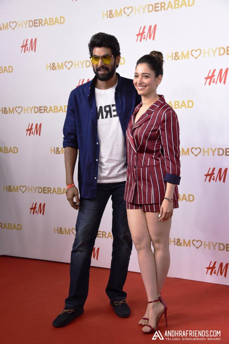 Rana Daggubati ,Tamannah and stars at the launch of H&M Store in Hyderabad