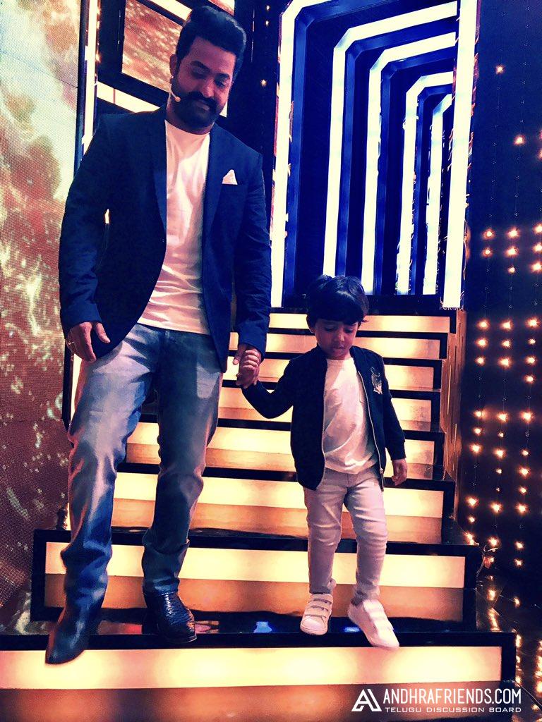 Jr NTR and his son Abhay Ram @Bigg Boss