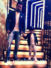 Jr NTR and his son Abhay Ram @Bigg Boss